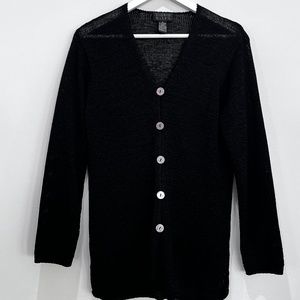 Sigrid Olsen Long Sleeve Black Cardigan